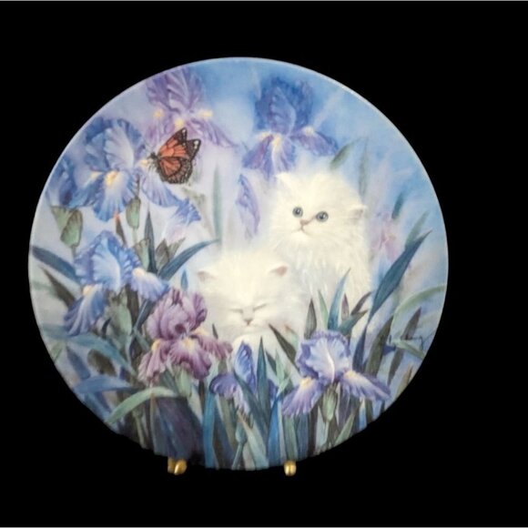 Garden Discovery - No Box Petal Pals cat plate 8" Lily Chang WS GEORGE - Picture 1 of 5